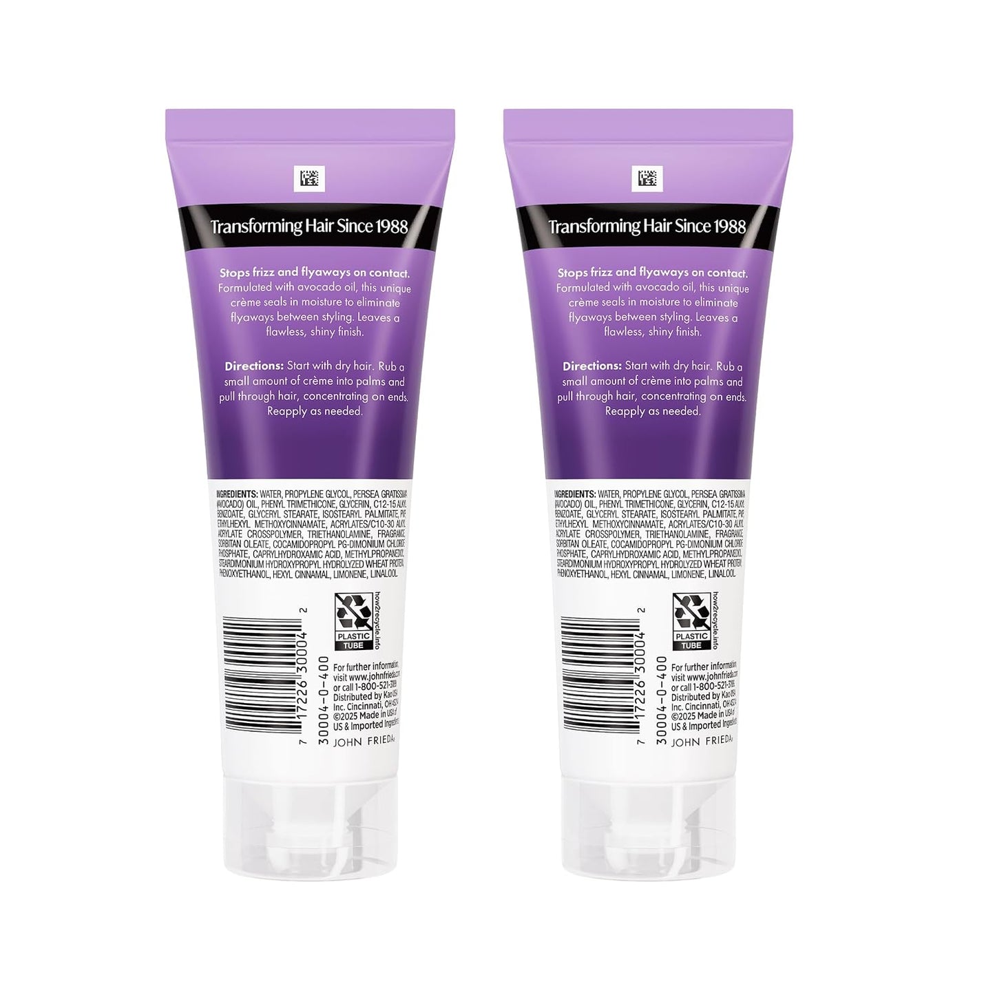 Frizz Ease Touch-Up Crème - Anti-Frizz Hair Smoothing Cream, 4 Oz | Pack of 2
