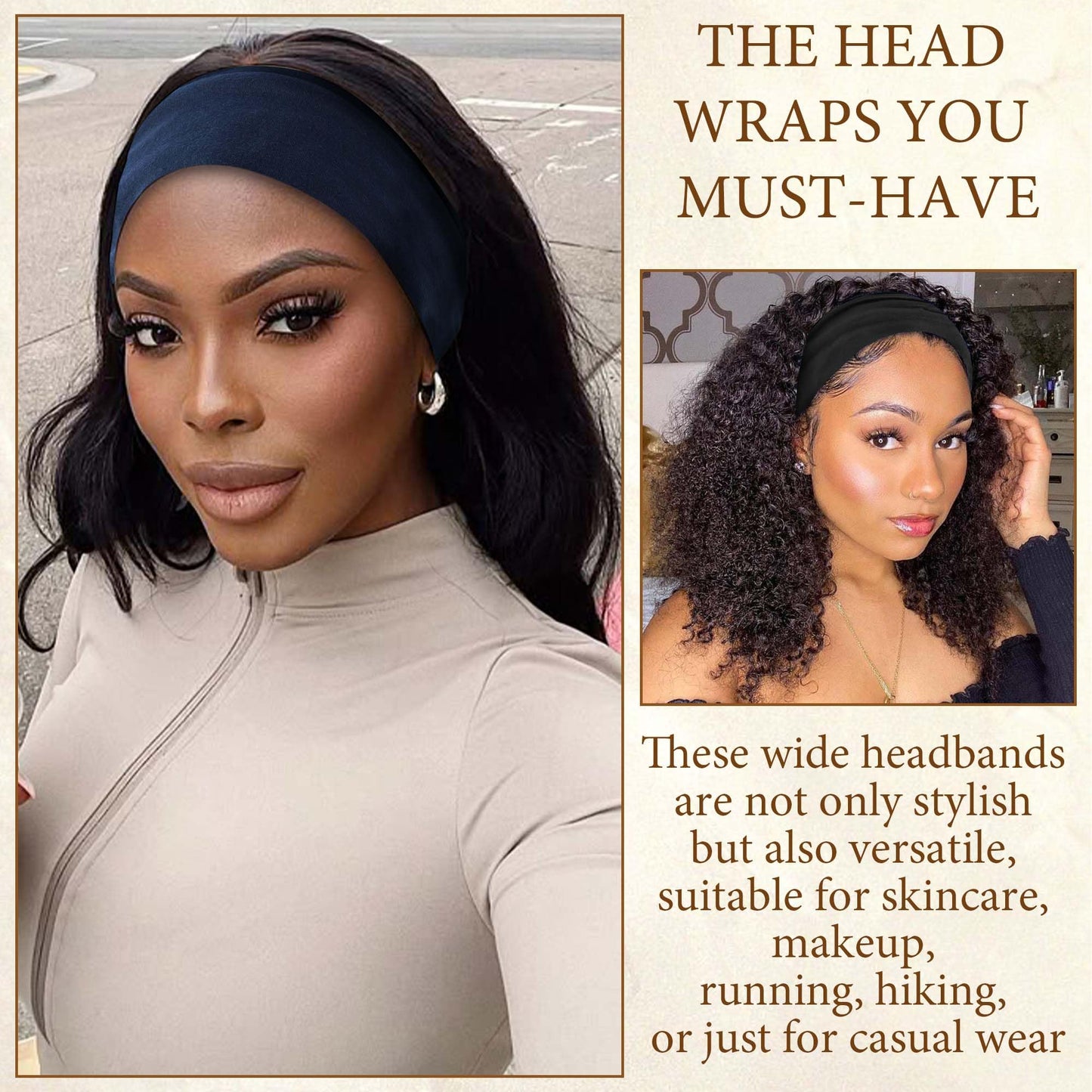 STGDAK 4 Pack Bandana Headbands for Women Large Turban Head Wraps Wide Headband Twist Knot Head Band Scarf Criss Cross Cute Hairband Workout Hair Wrap Fashion Turban Headband for Women’s Hair