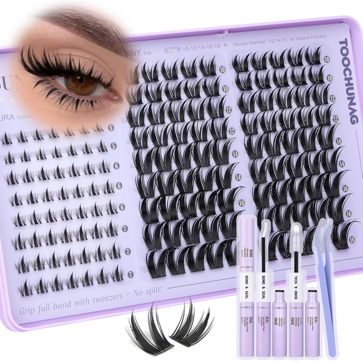 Spiky Manga Lash Clusters - 300pcs Anime Eyelash Extensions | 12-20mm Fairy Lashes for DIY Volume 80D/100D