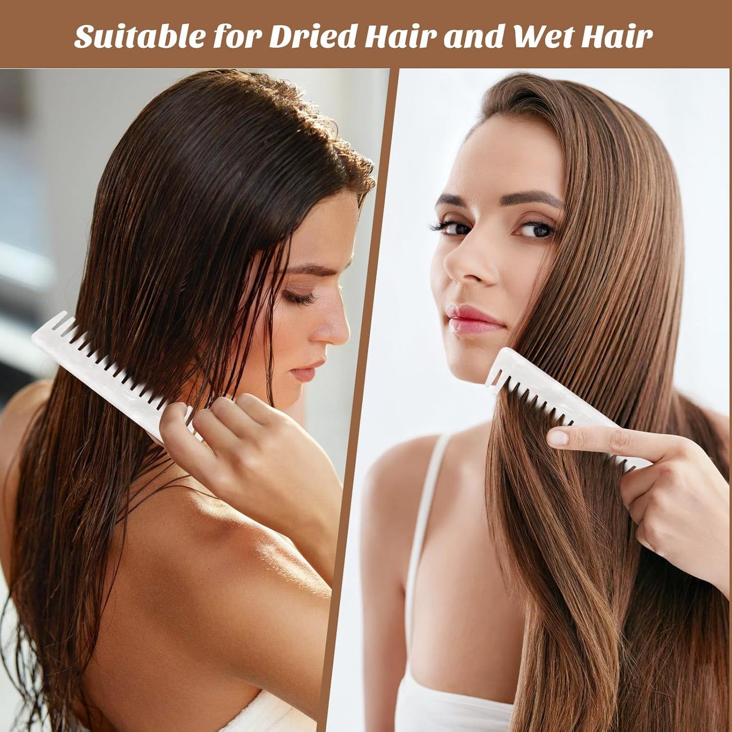 Luxshiny Wide Tooth Comb for Thick Curly Hair - Detangling Acetate Design | Perfect for Wet & Dry Use