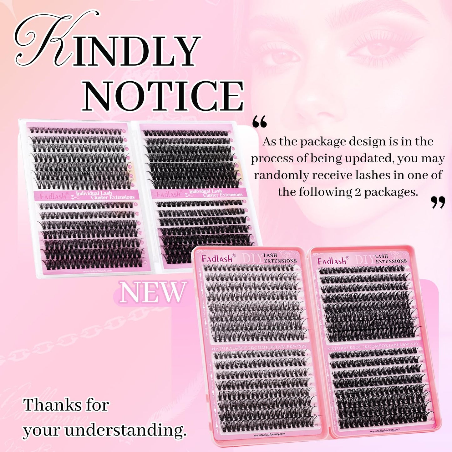 FADLASH Lash Clusters Natural Eyelash Extensions Kit