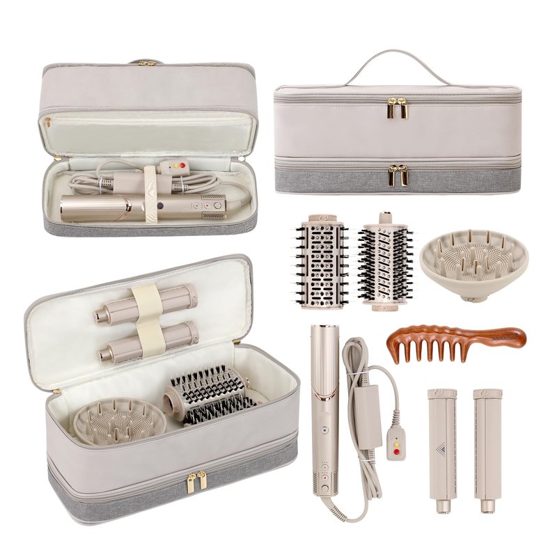 BAGCRAZY Shark Airwrap Case - Double Layer Travel Storage Bag for Dyson Airwrap, Flexstyle, Hair Dryer & All Attachments