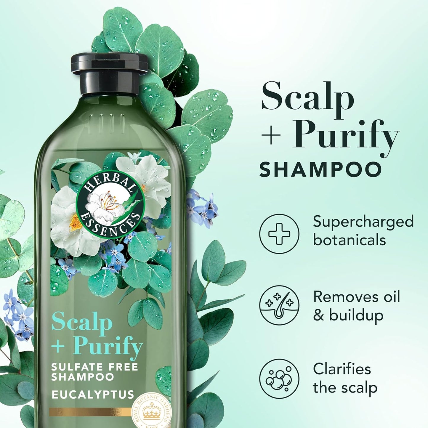 Herbal Essences Eucalyptus Scalp Purifying Shampoo & Conditioner Set | Nourishing Spray Included