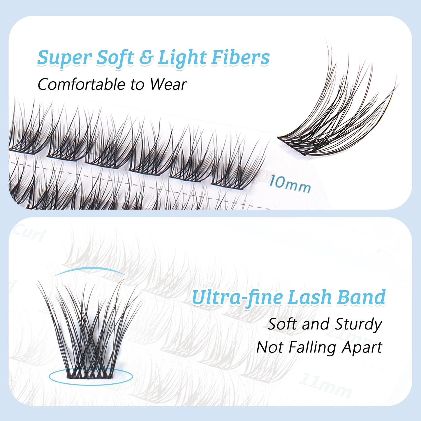 LA MAESII Lash Clusters, 48Pcs Wispy & Natural Eyelash Clusters, Eyelash Extensions with Super Soft Cluster Lashes Reusable 10-14mm Individual Lashes(CL17-C)