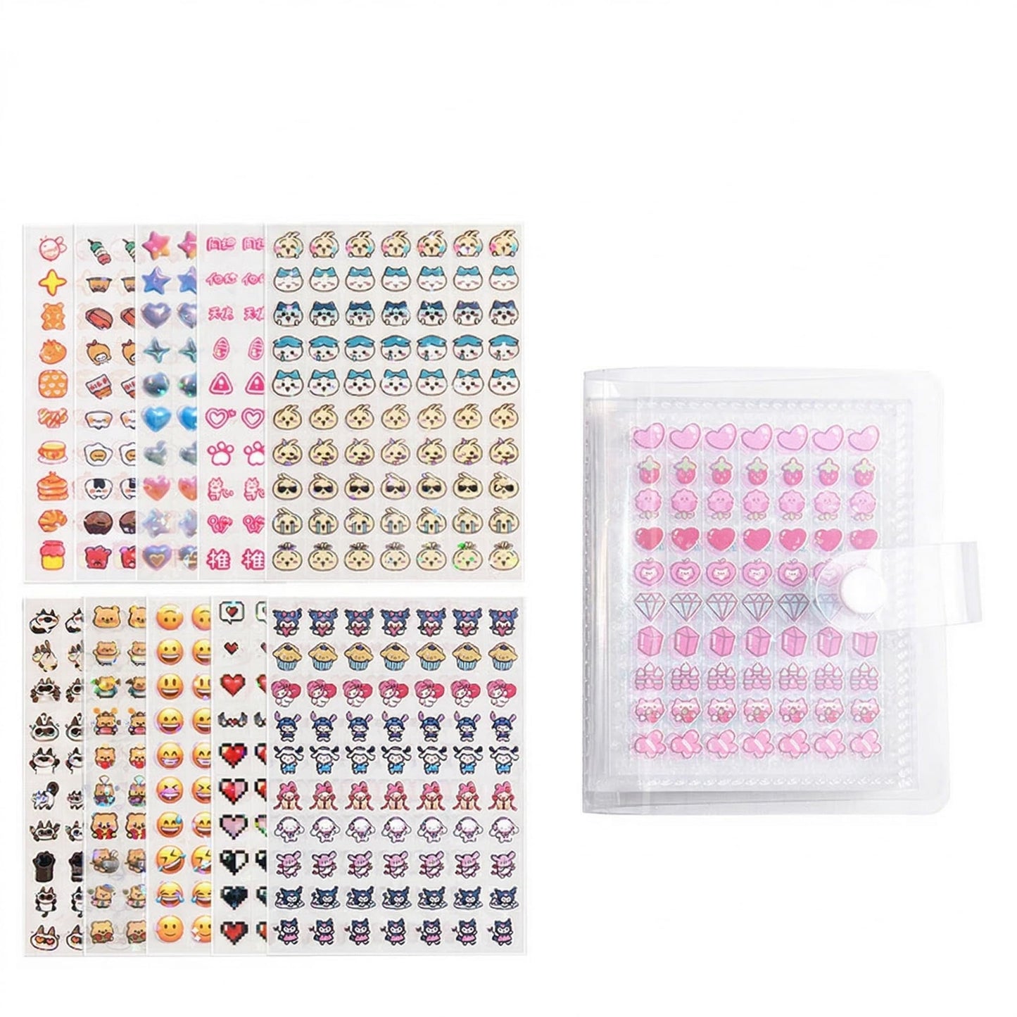 Small Stickers, 2400pcs 30 Sheets Scrapbooking Supplies, Miniature Tiny Stickers with Storage Book Cute Mini Sticker Sheets DIY Sticker Faces for Girls Art Craft Gooka Journaling Decoration