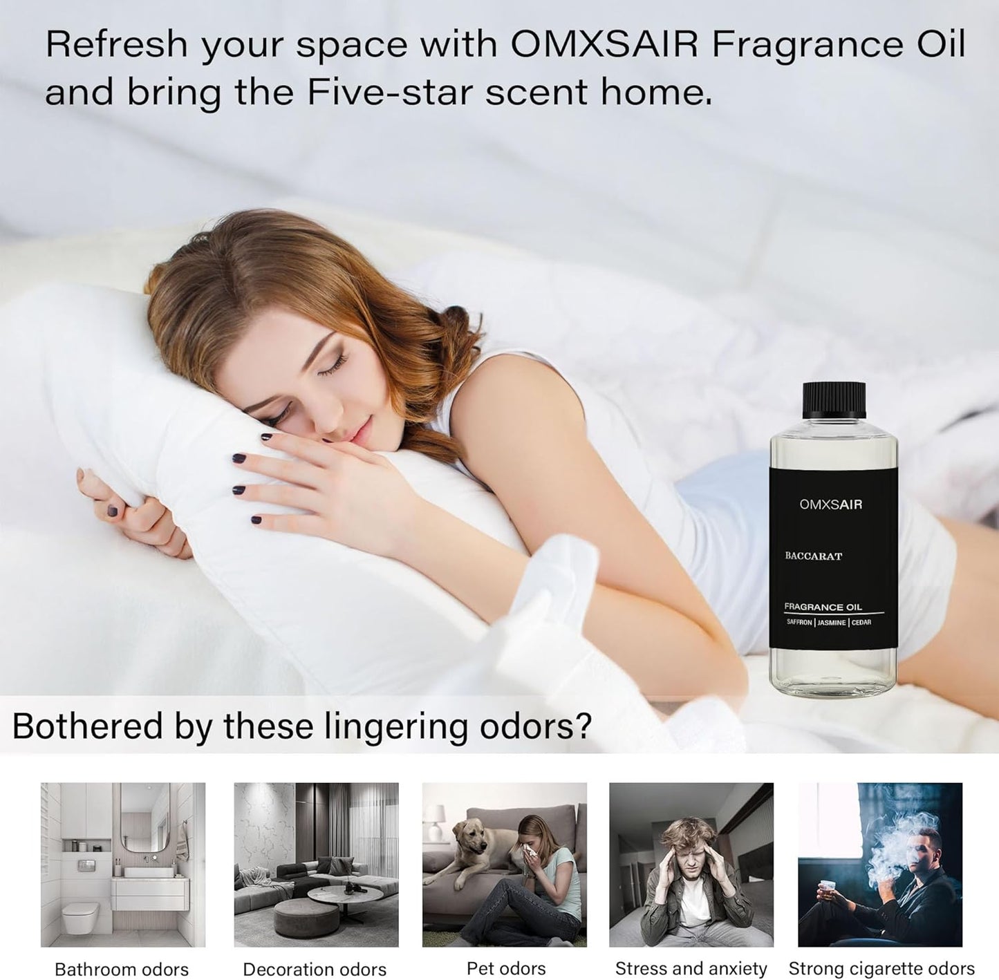 Baccarat Hotel Diffuser Oil - Luxury Aromatherapy Blend with Saffron, Cedar & Ambergris | 16.9 Fl Oz (500ml)