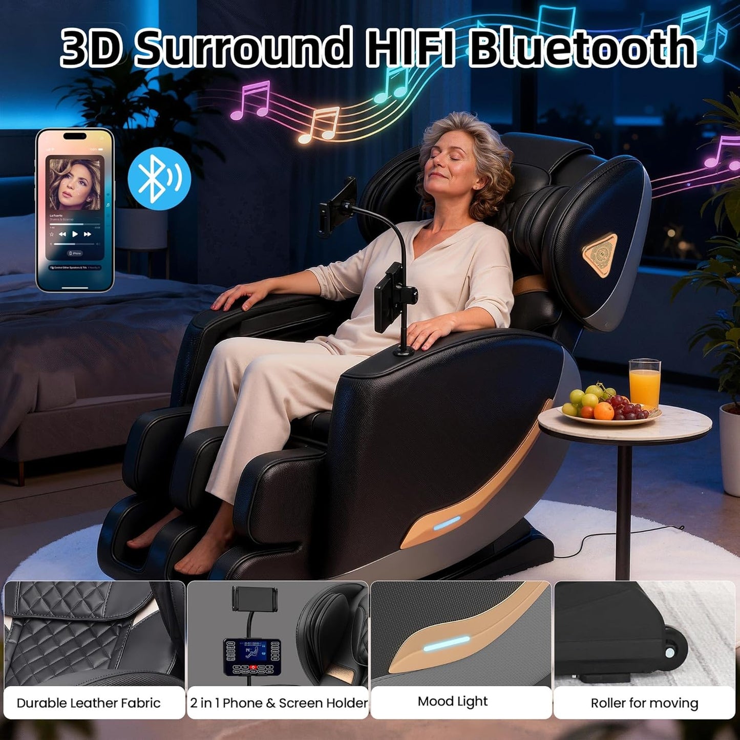 Full Body Massage Chair - Zero Gravity Recliner with 10 Massage Points, Heat, Airbags & Bluetooth Speaker | 2026 Model