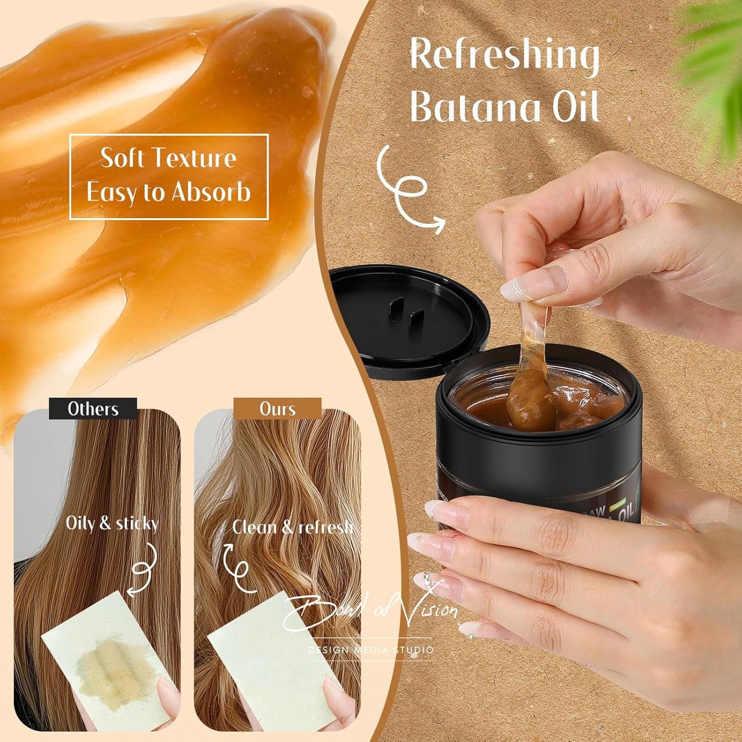 Batana Oil for Hair Growth - 100% Pure Organic Oil from Honduras | Restores Dry, Damaged Hair