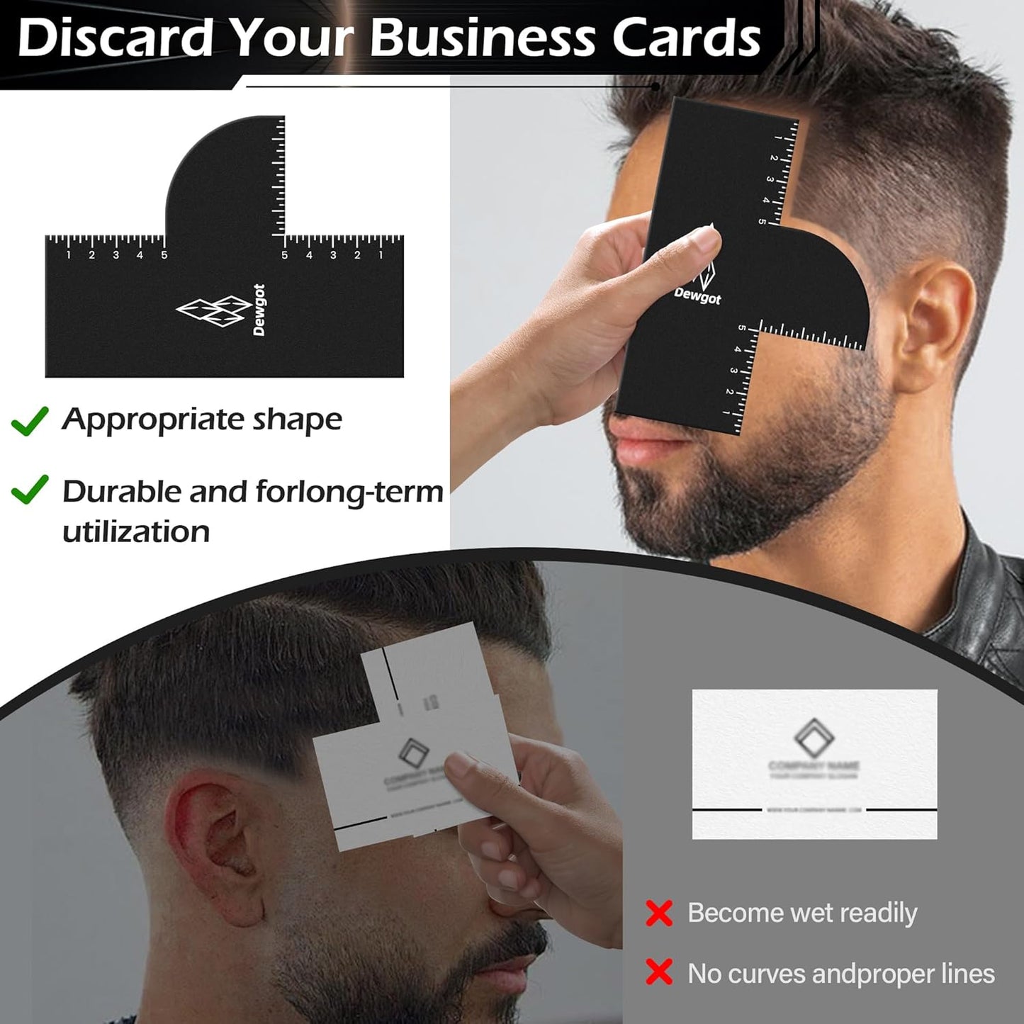 Barber Hairline Shaping Tool - Reusable Measurement Indicator & Color Spray Edge Line Up Tool | 1 Piece