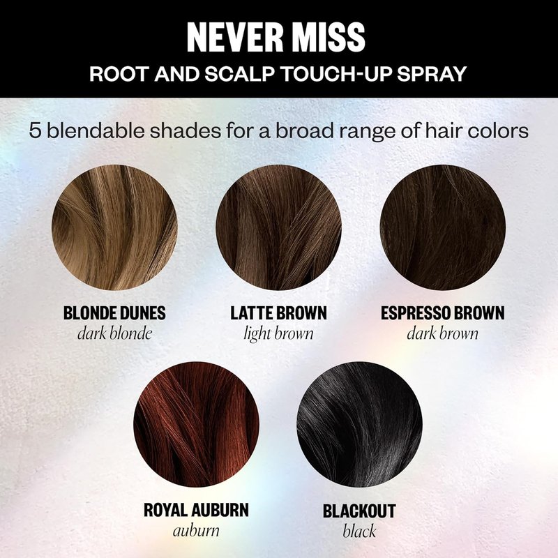 Root & Scalp Touch-Up Spray - Light Brown Temporary Gray Concealer | Waterproof & Sweat-Resistant with Biotin & Rosemary | 2oz
