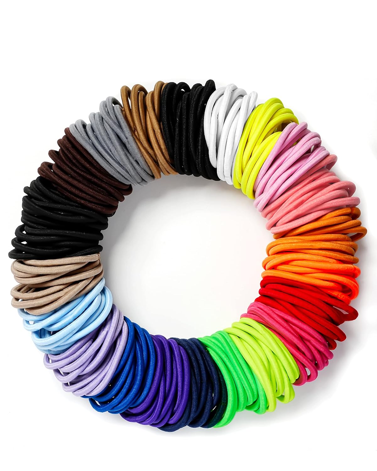 Hair Ties for Women and Girls - 203 No Damage Elastic Ponytail Holders | Medium Size, 20 Vibrant Colors