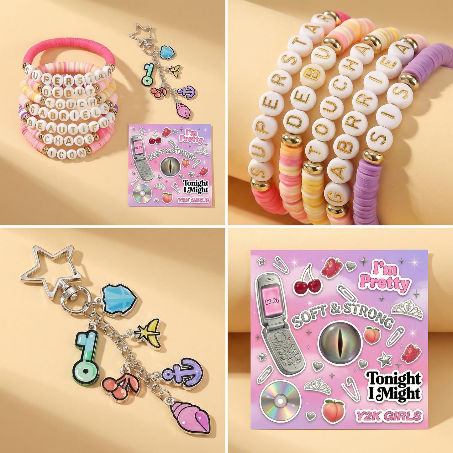SportsLiking 8 Pcs Friendship Bracelets Set for Fans, Y2K Korean Pop Merch Bundle with Keychain & Card, Concert Accessories for Women
