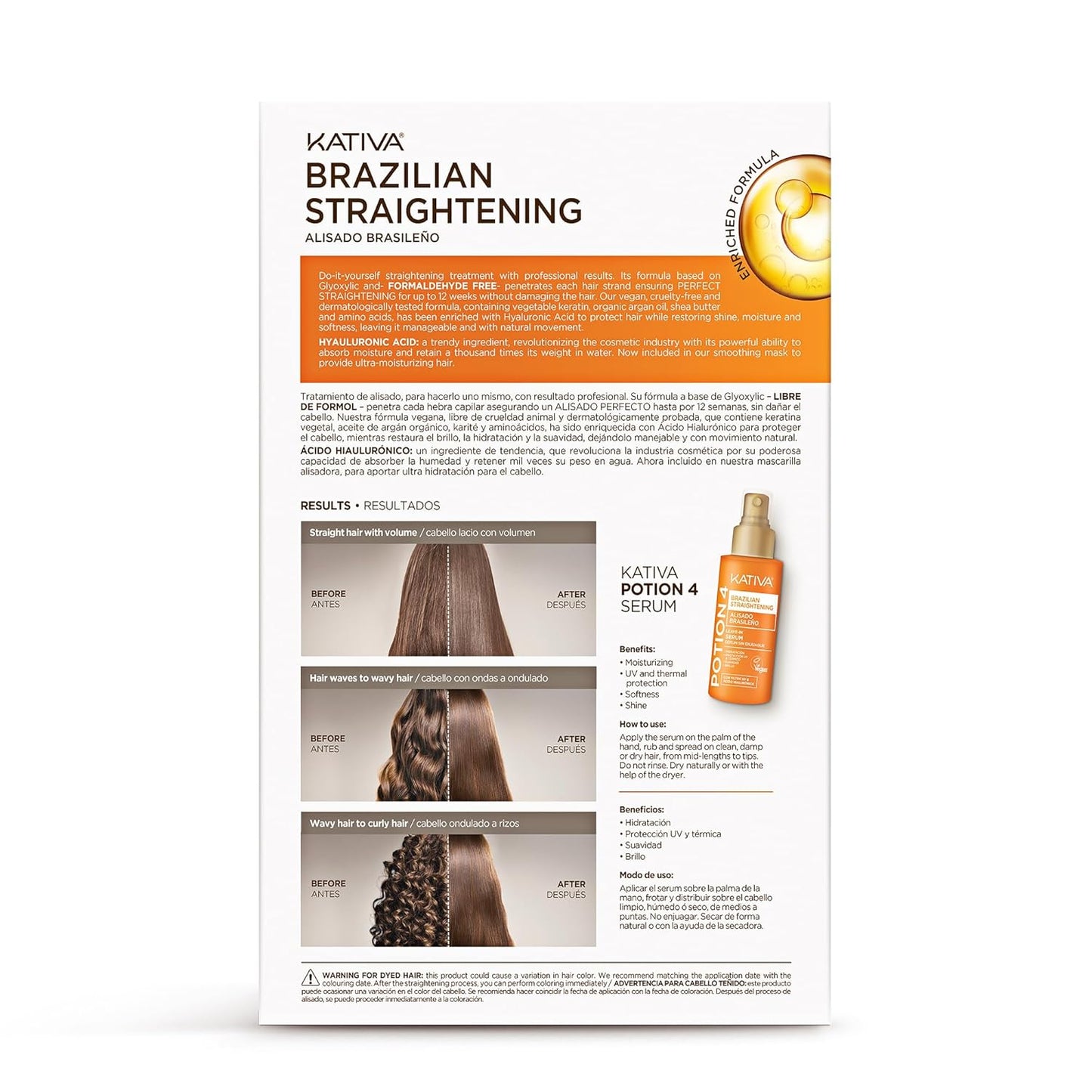 KATIVA Brazilian Keratin Straightening Kit - Smoothing Treatment with Heat Protectant Serum | Anti-Frizz, Vegan, 12 Weeks