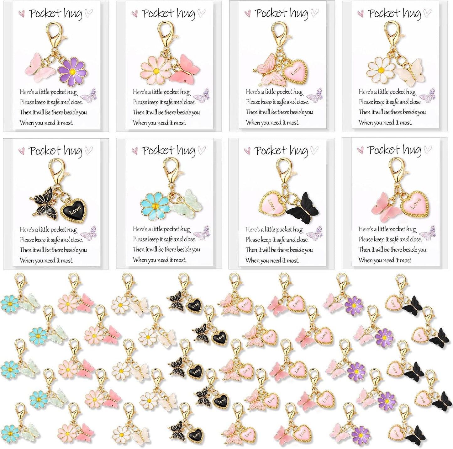 Butterfly Keychain Set - 16 Mini Keychains in 8 Styles | Perfect Party Favors & Gifts for Women