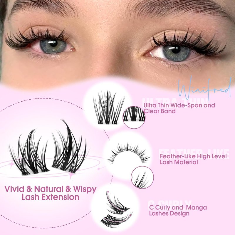 Fairy Lash Clusters - Wispy 10-14mm Eyelash Extensions | Natural Look with Clear Band
