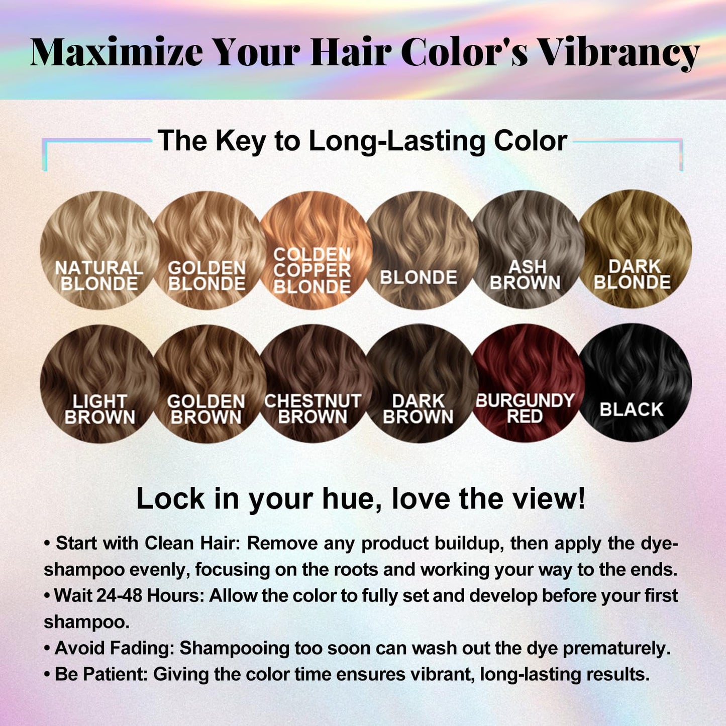 Joyful Young Hair Dye Shampoo 3-in-1, Light Brown Semi-Permanent Gray Hair Coverage, Color Depositing Shampoo for Women & Men, Vegan, Ammonia-Free