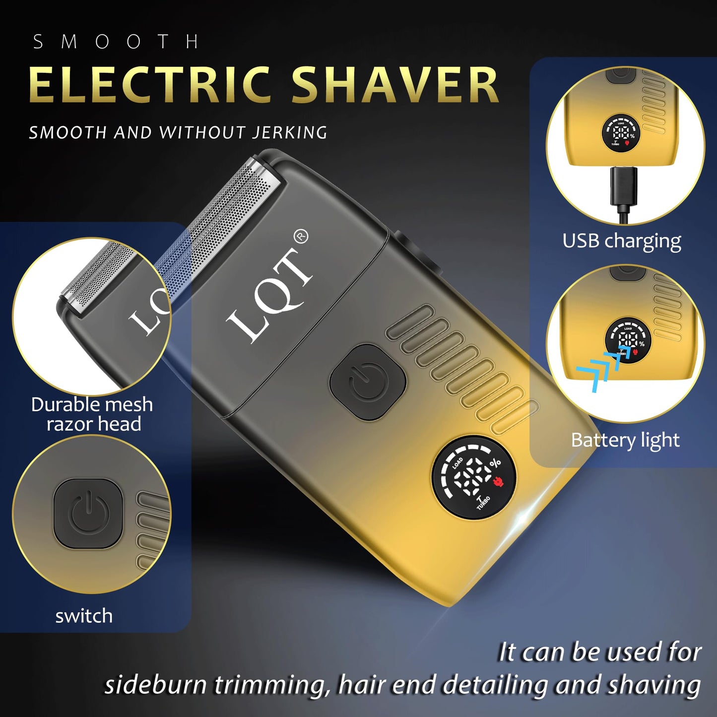 LQT Hair Clippers for Men LED Display Cordless Clippers Set Professional Electric Beard and Mustache Trimmer for Men Foil Shaver Nose and Ear Hair Trimmer for Birthday Son Husband Father Men Gifts