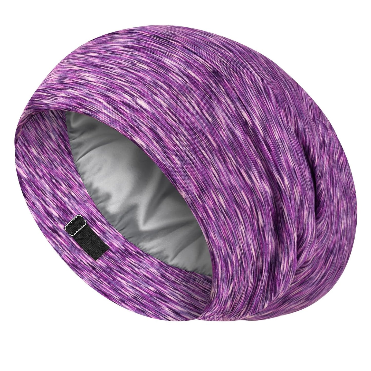 LULUSILK 100% Mulberry Silk Bonnet - Anti-Frizz Sleep Cap for Curly Hair | Black, Single Pack