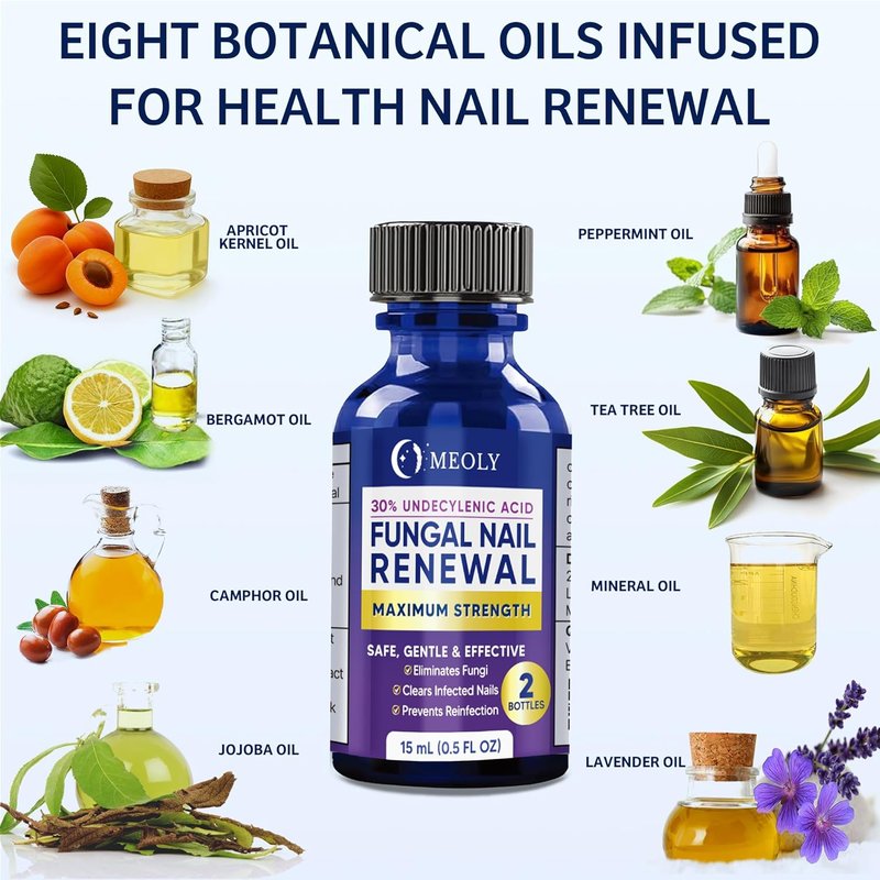 Toenail Fungus Treatment - 30% Undecylenic Acid with Natural Oils | Includes Nail Bandage, File & Brush for Ingrown Nails