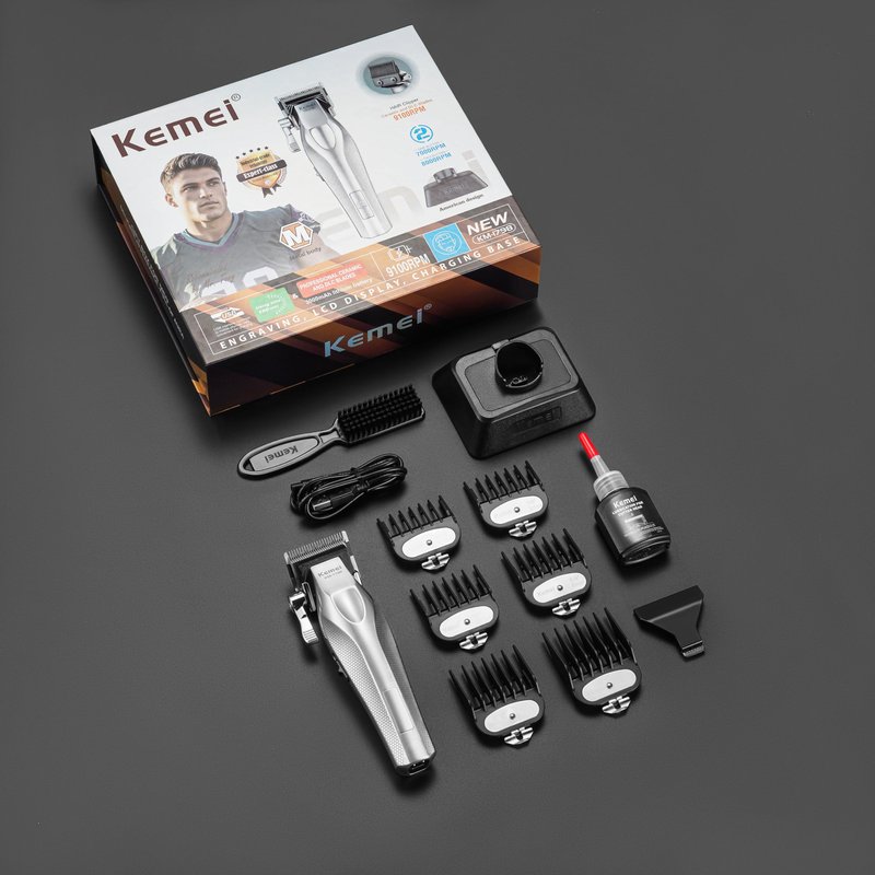 KEMEI Professional Hair Clippers, Cordless Clippers for Men Trimmers for Barbers 9100 RPM Clippers for Hair Cutting with Full Metal Body Ceramic and DLC Blades KM-1798