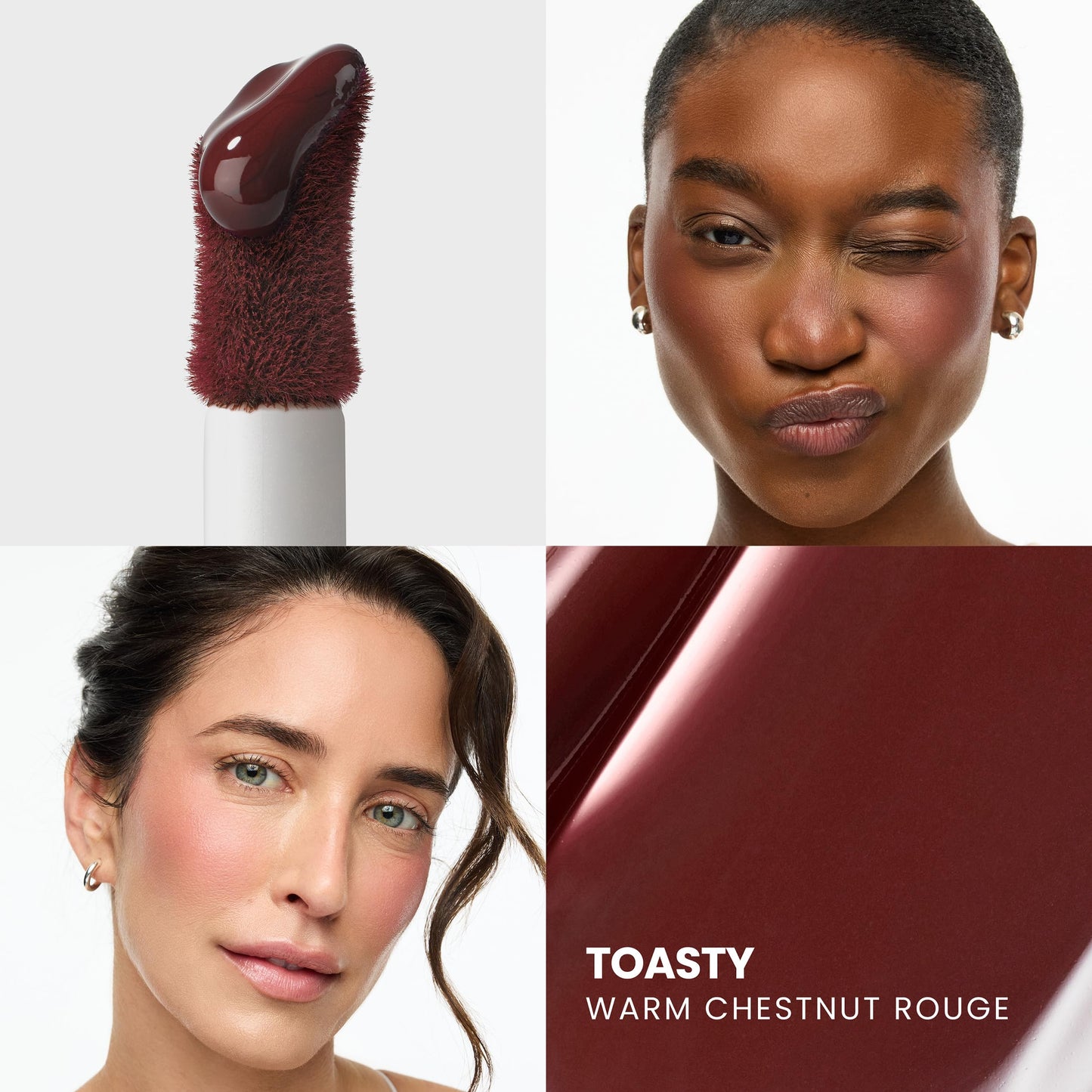 Wonderskin Liquid Blush Stain - Wonder Blading All-Day Blush Stain, Buildable Cocoa Red Cream Blush Tint for Cheeks, 12HR Transfer-Proof Natural Glowy Finish, Water-Resistant (Toasty)