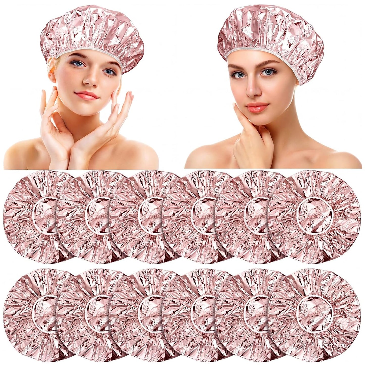 Deep Conditioning Caps - 12 Pieces Aluminum Foil Reusable Hair Coloring & Processing Caps | 12 Inch, Gold & Silver