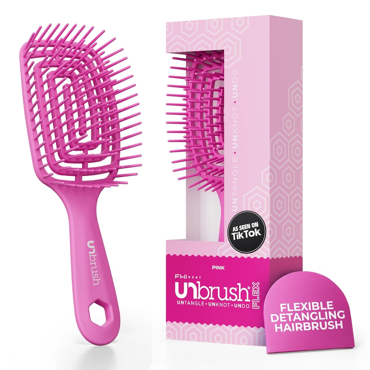 FHI Heat Detangling Brush - Ultra-Flexible Pain-Free Hair Brush with DuoFlex Anti-Static Bristles | Fast Tangle Removal & Scalp Massage