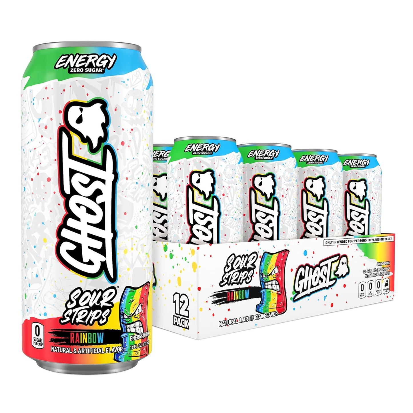 GHOST Energy Drink - 12-Pack Welch's Grape 16oz Cans | Natural Caffeine, Vegan & Gluten-Free Energy Boost