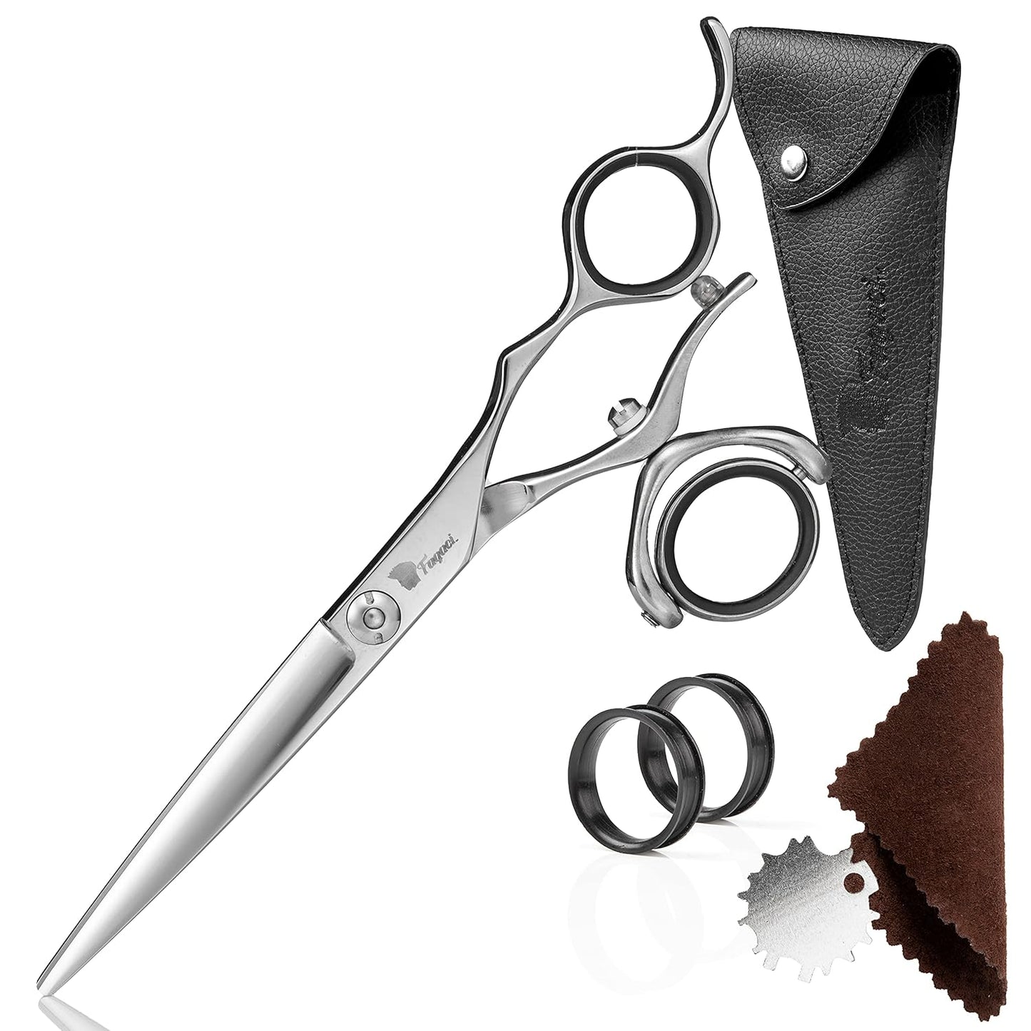 Professional Hair Cutting Scissors - 5 Inch 440C Steel Blades for Smooth, Precise Cuts | Durable Barber Shears with Elegant Sheath