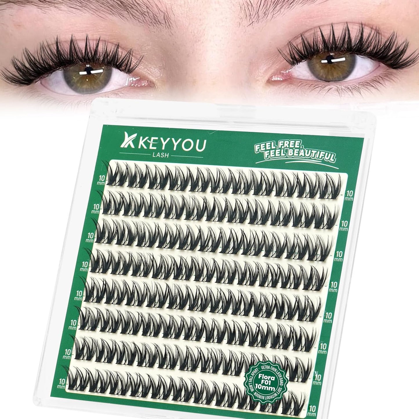 Flora Lash Clusters - D Curl 8mm Eyelash Extensions for Volume & Length