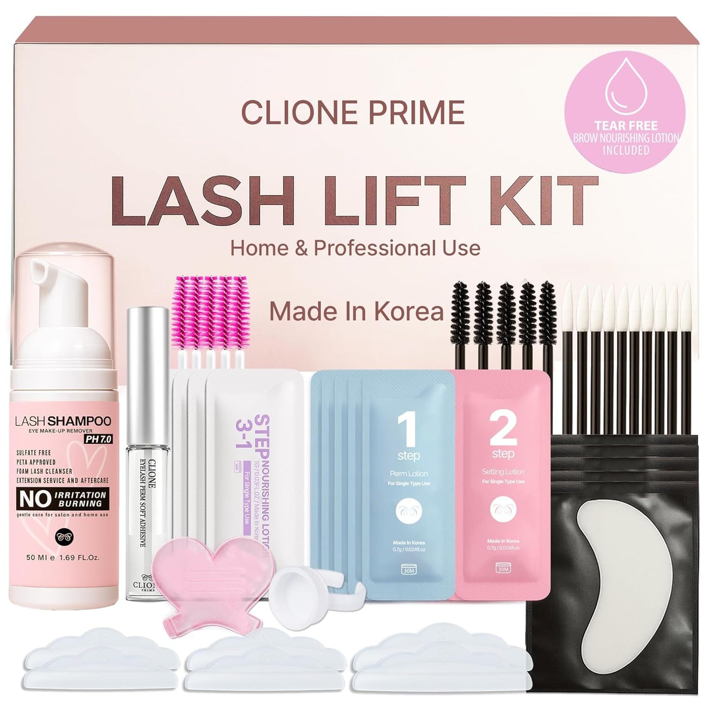 Korean Lash Lift Kit | Eyelash Perm & Eyebrow Lamination for Stunning Results - Complete Set