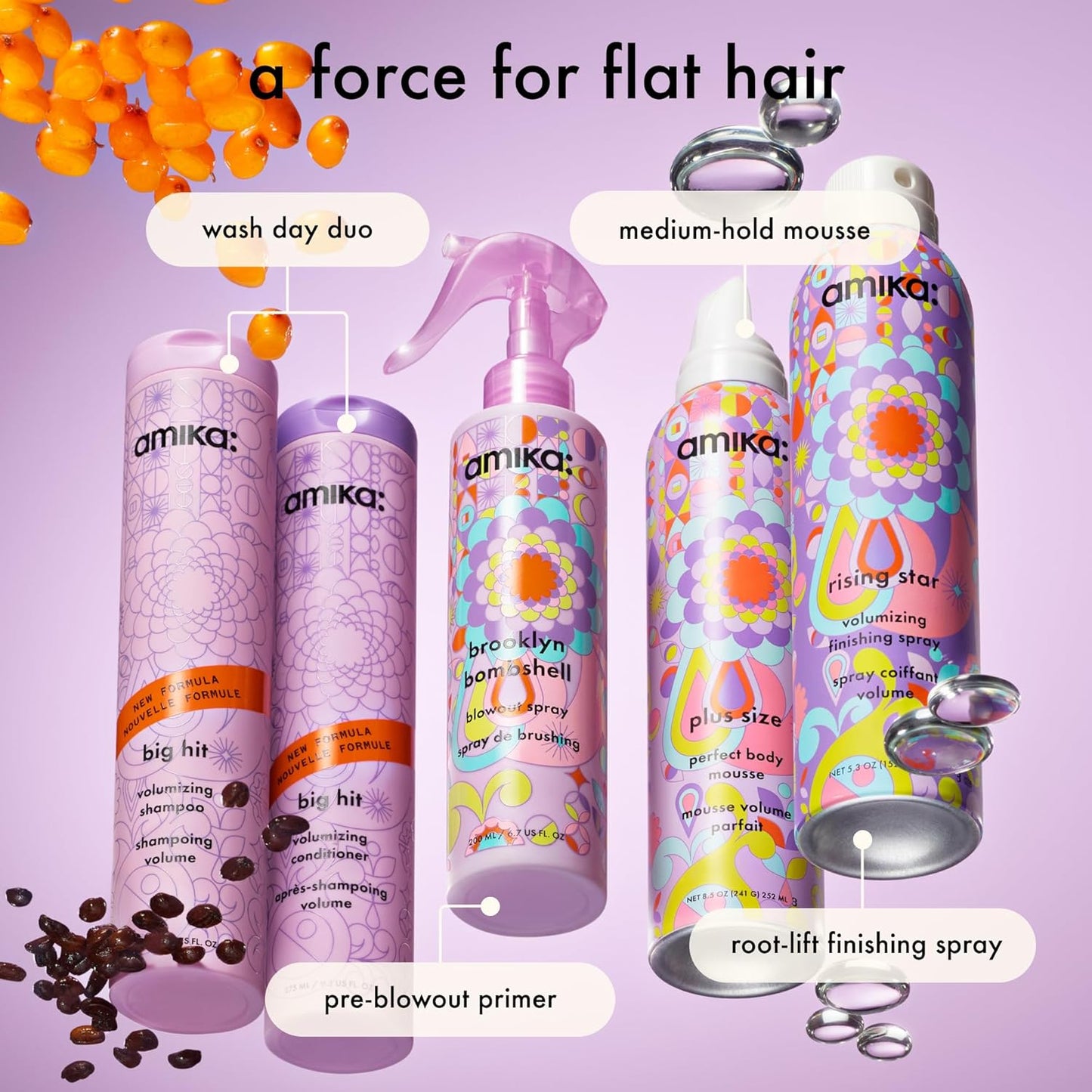 Amika Big Hit Volumizing Shampoo - Boosts Hair Volume & Body | 10.1 Fl Oz