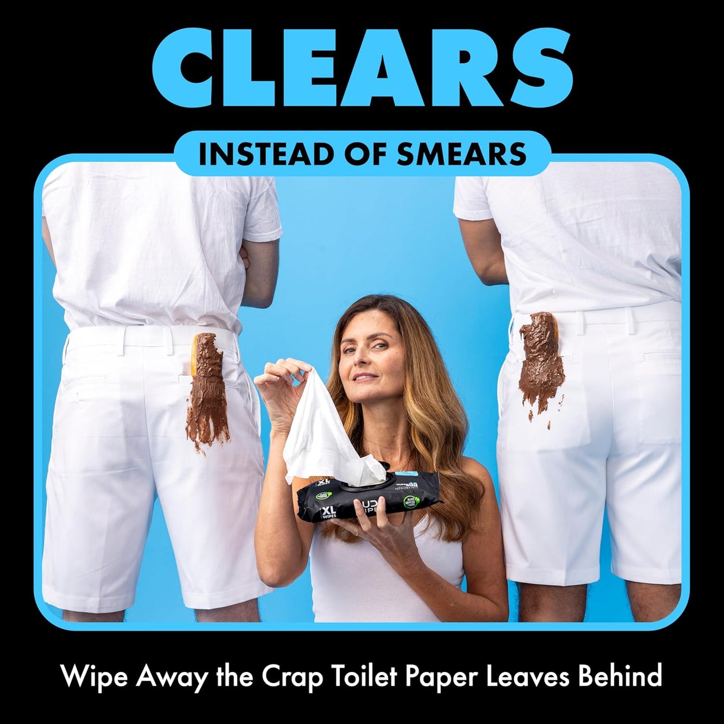 Dude Wipes Unscented Flushable Wipes - Extra-Large Adult Wet Wipes for Sensitive Skin | 6 Pack (288 Count) with Vitamin E and Aloe