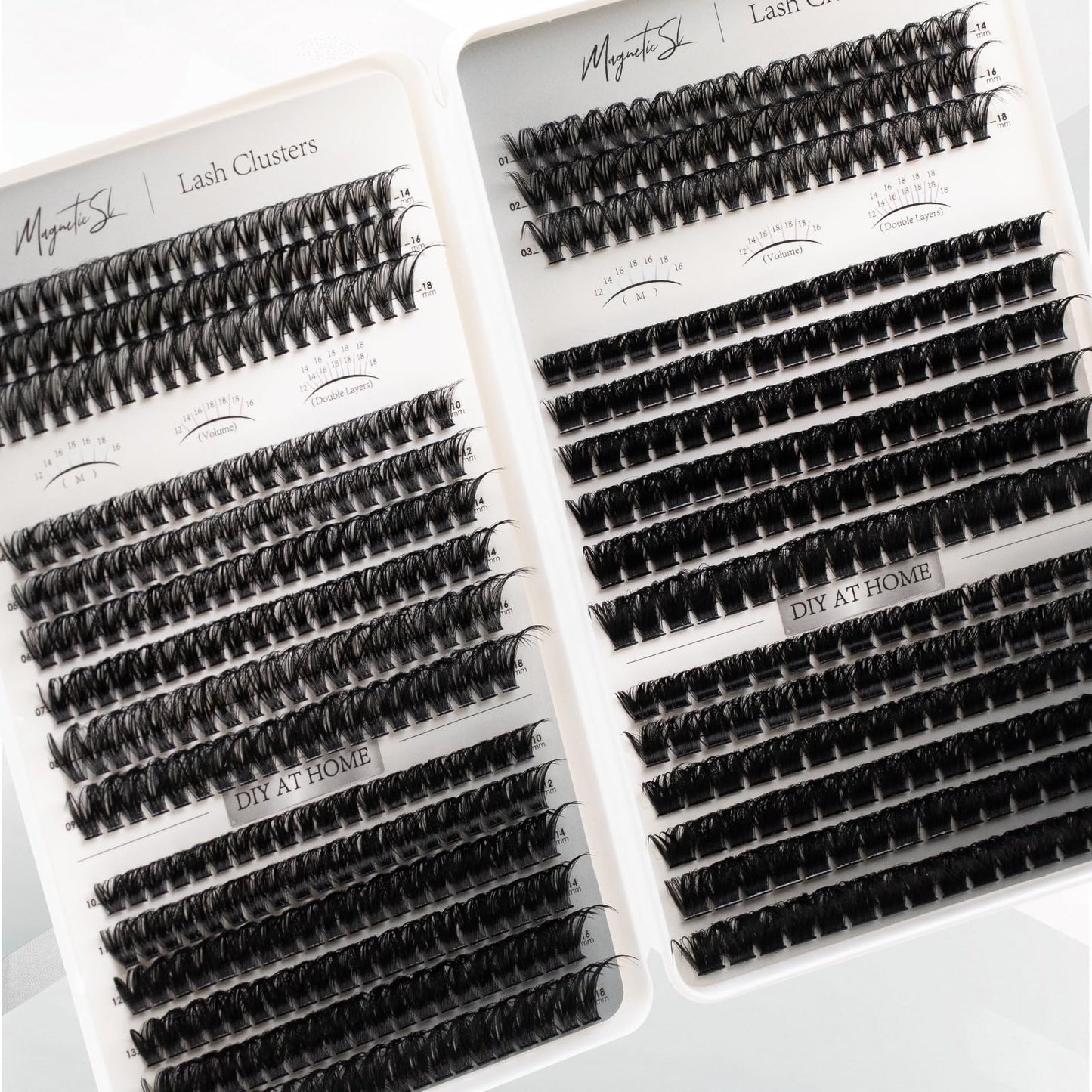Lash Clusters 564pcs Eyelashes Clusters Extensions Kit DIY Cluster Eyelash Extensions Lash Clusters Kit With Lash Bond and Seal Lash Tweezers 40D+50D+60D+80D+100D+150D