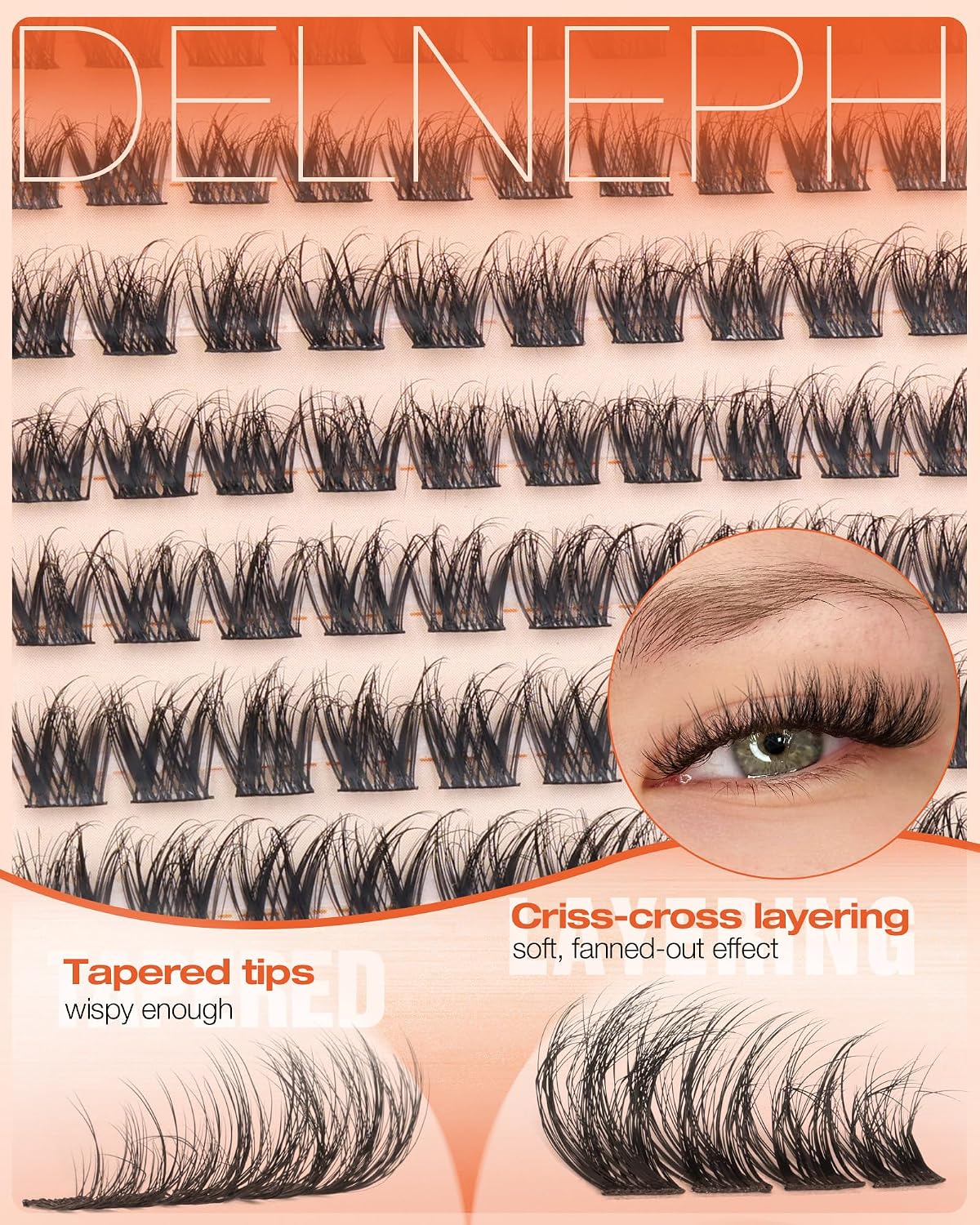 Natural Fluffy Eyelash Clusters - C Curl Individual Lashes 10-16mm | Wispy Lash Extensions