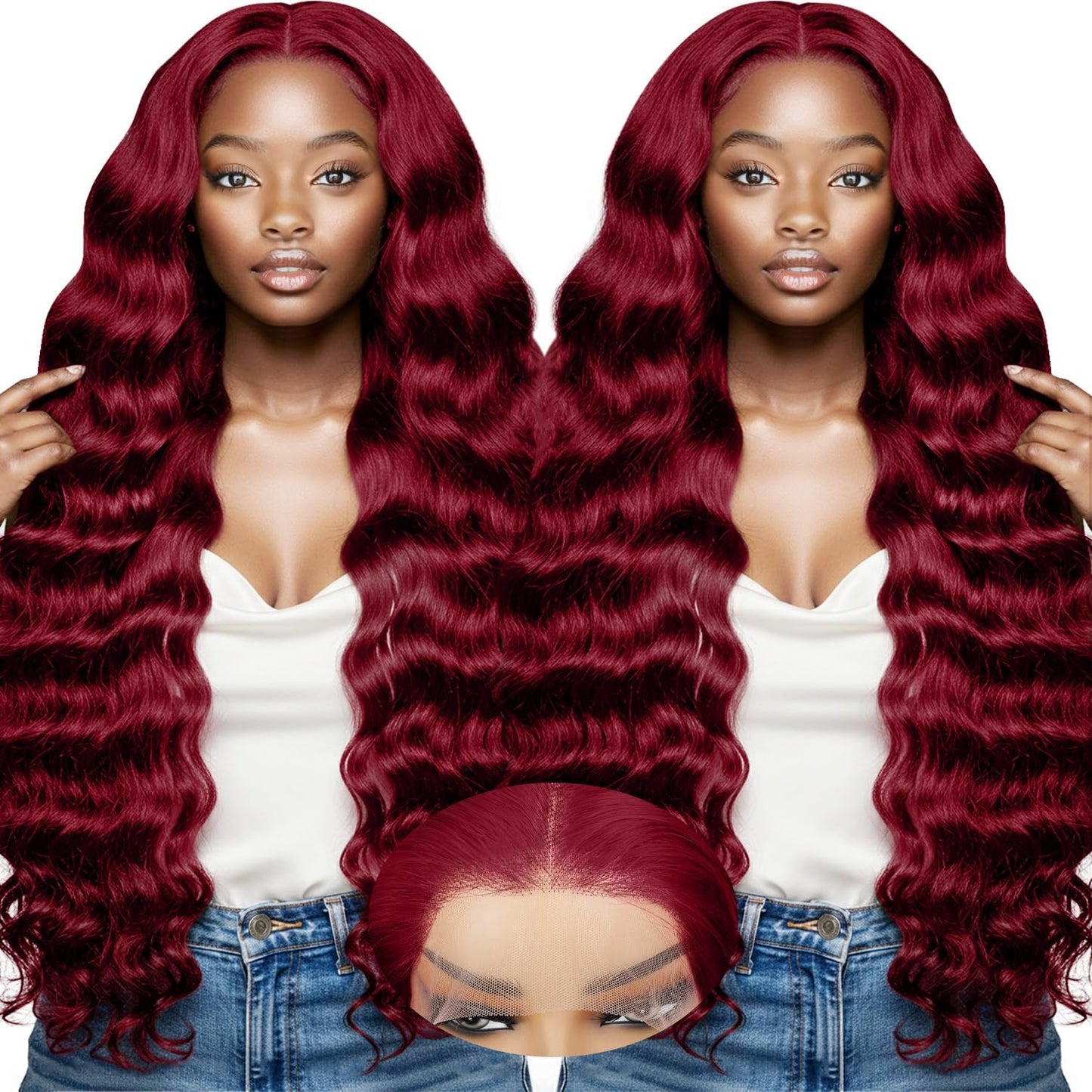 30 Inch Body Wave Lace Front Wig - Glueless Pre-Cut Highlight Ombre 1B/30 | 220% Density for Women