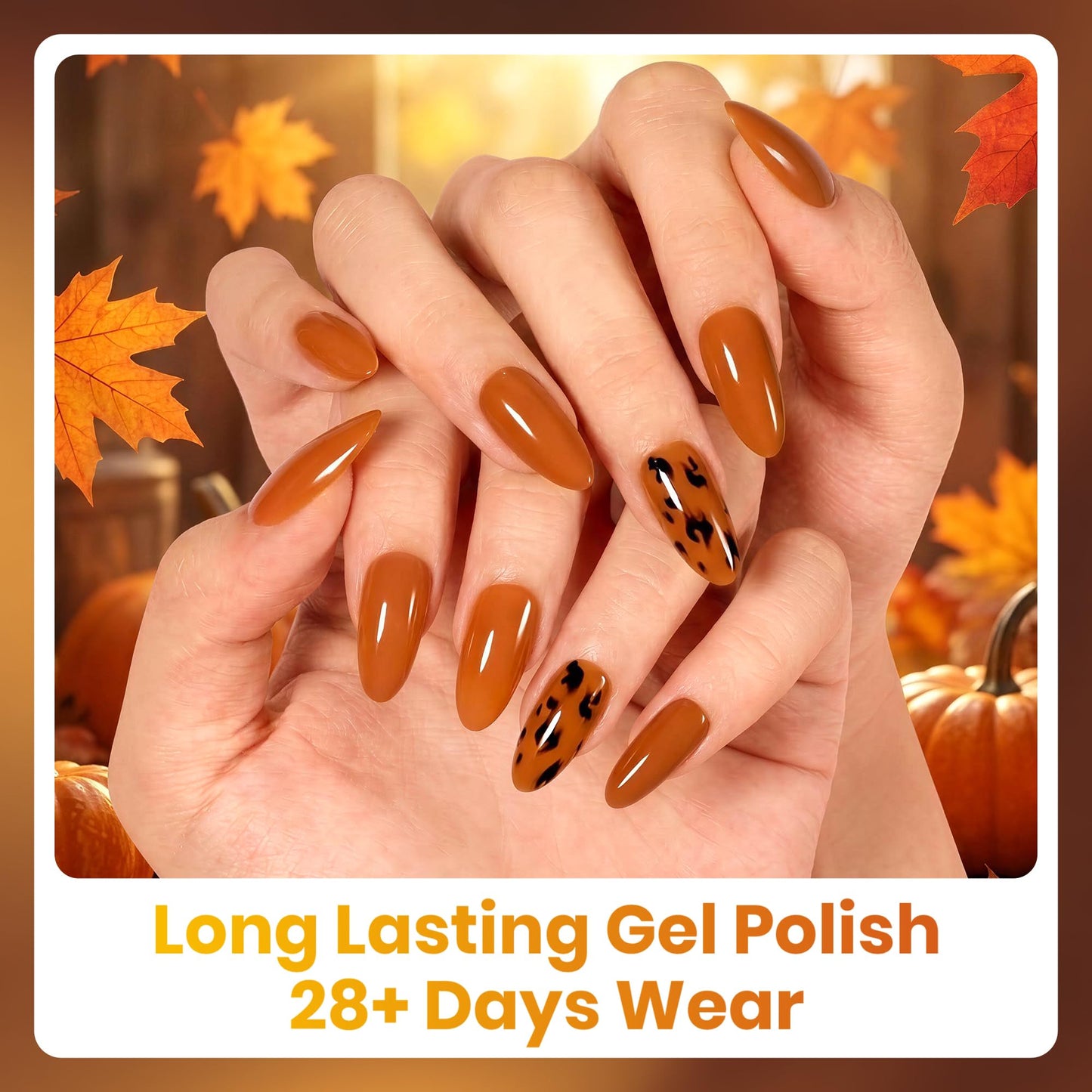 Beetles Fall Gel Polish Set - Maillard Season Collection, 6 Colors Brown Orange Yellow Fall Colors Polish Kit, Soak off Uv Led Lamp Needed Manicure DIY Home