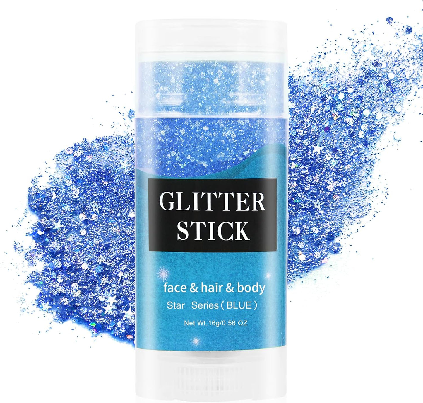 4th of July Hair Glitter Stick - Red, White & Blue Face Glitter for Patriotic Makeup | Independence Day Accessories