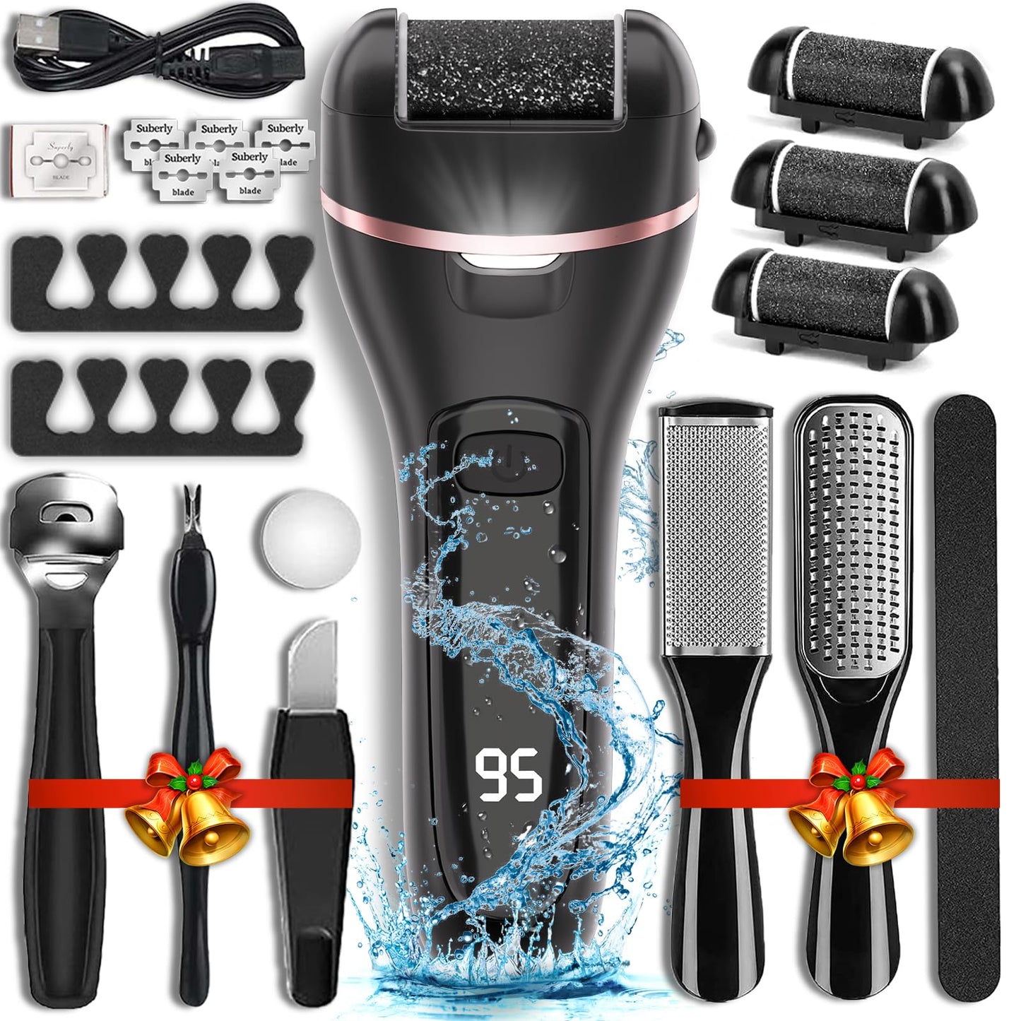 Wea&Hea Electric Foot File Callus Remover for Feet, 17-in-1 Kit