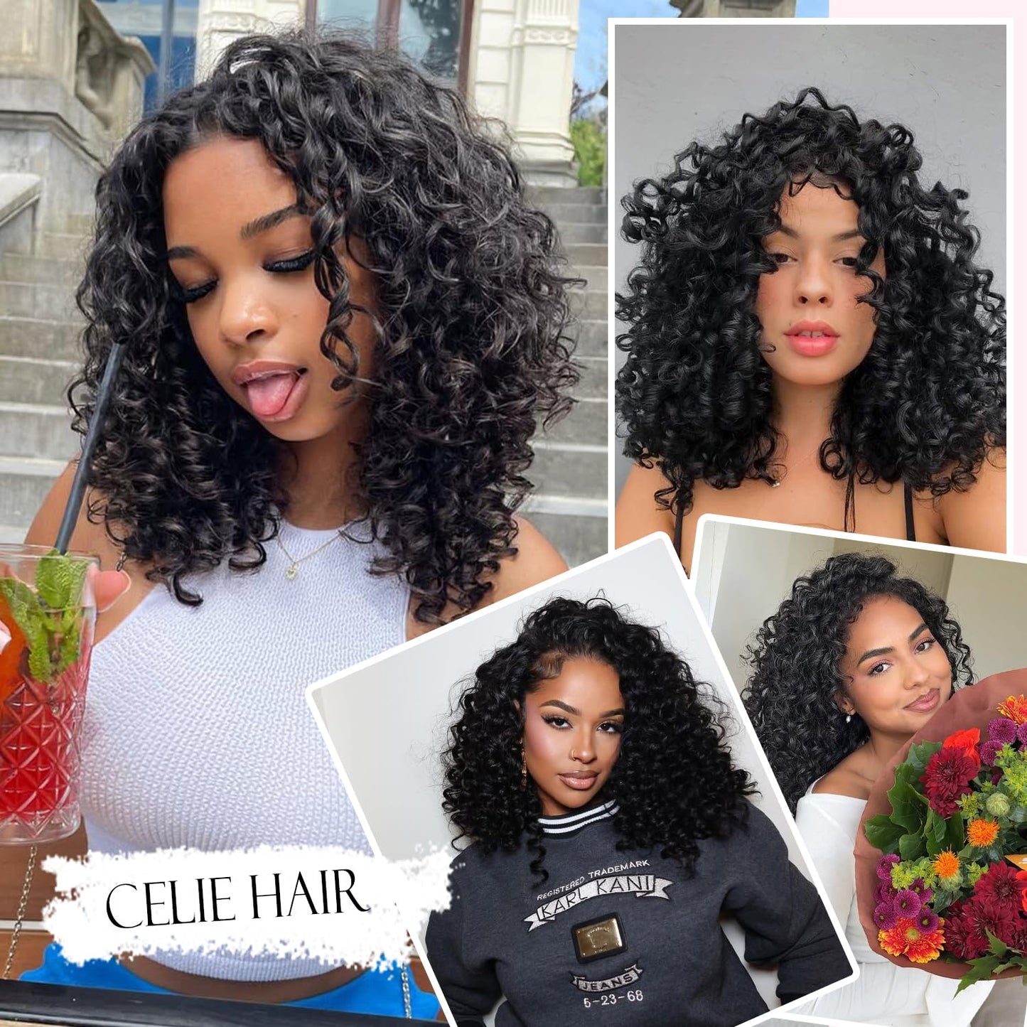 Celie Miracle Knots Hair 12 Inch Gogo Curl Feather Crochet Hair Pure Protein Fiber Close to Human Hair for Black Women,Pre-Separated 60 Strands 100g,Invisible Deep Wave Crochet Braids Black 1B