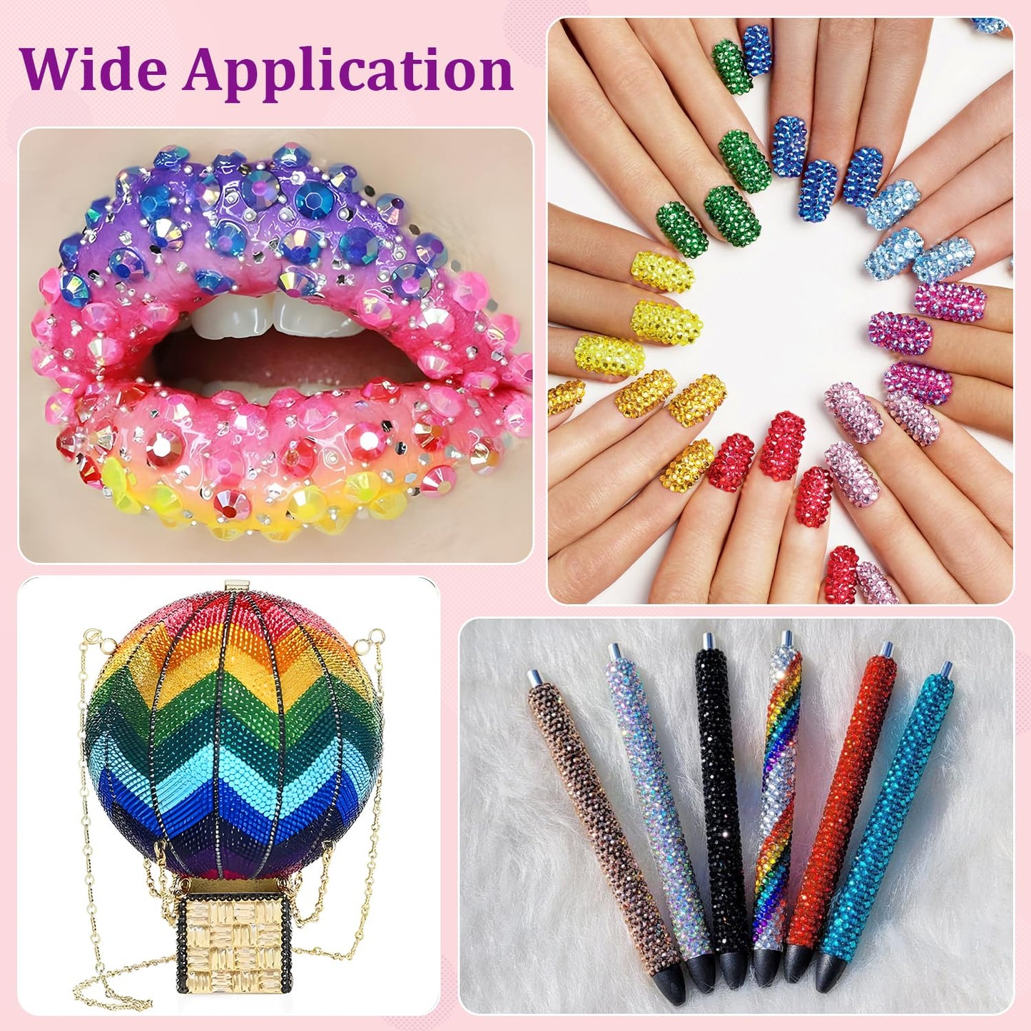 Jelly Rhinestones Bedazzling Kit - 36000 Multicolor 3mm Flatback Gems with 3Pcs B7000 Jewelry Glue | Perfect for Crafting & Nail Art