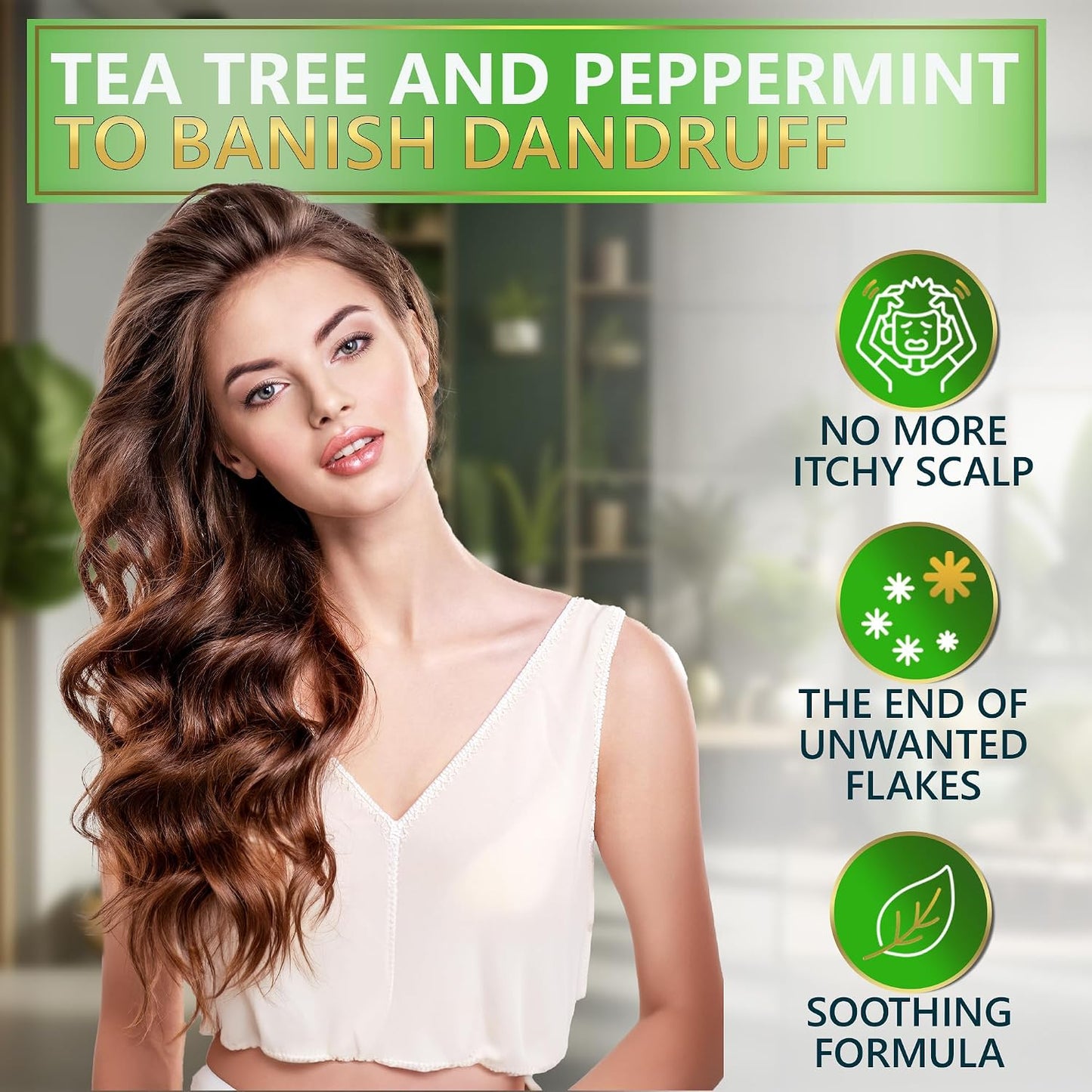 Tea Tree Oil & Mint Shampoo and Conditioner Set - Sulfate-Free, Hydrating Formula for Dandruff Relief | Color Safe, Unisex