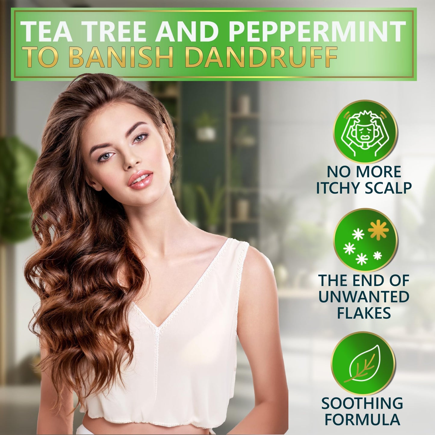Tea Tree Oil and Mint Shampoo and Conditioner Set - Sulfate and Paraben Free Formula for Women and Men - Enriched with Peppermint to Help with Dandruff and Itchy, Dry Scalp - Color Safe and Hydrating