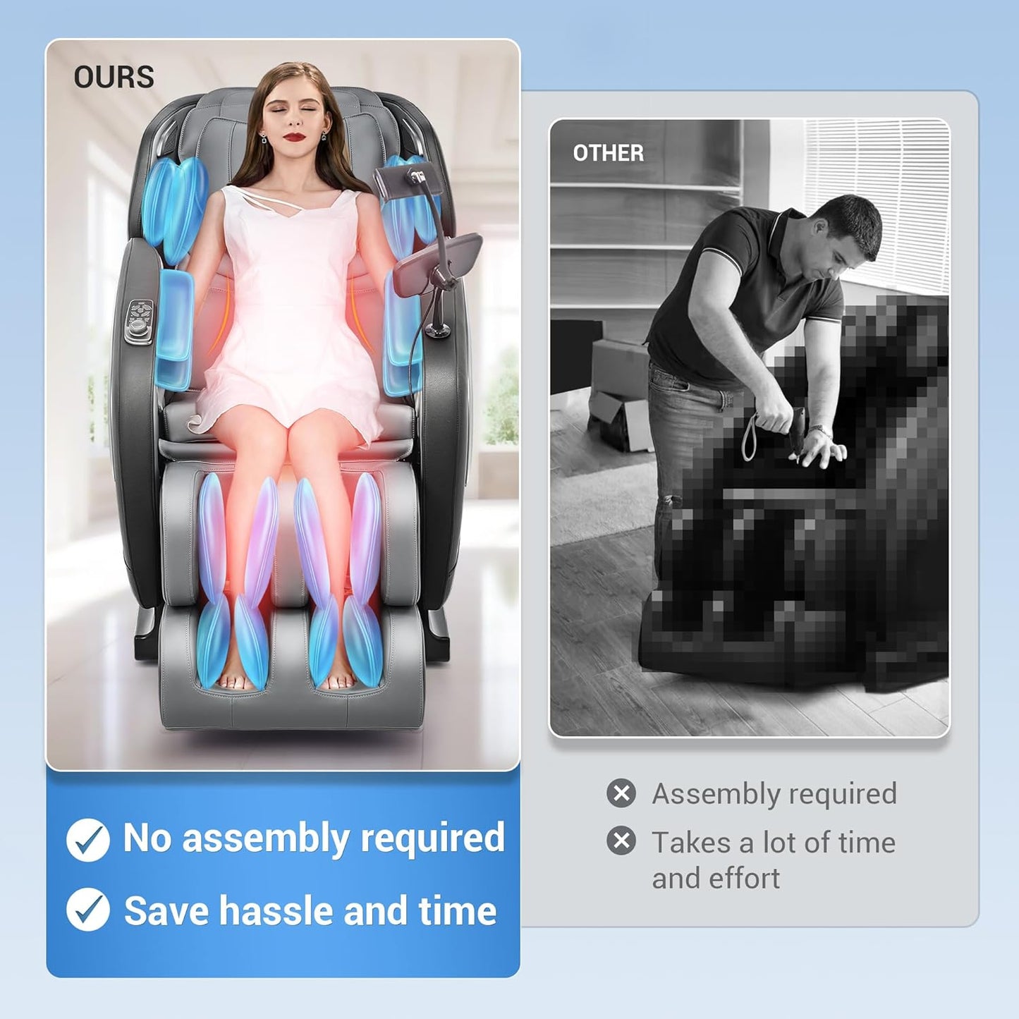 Zero Gravity Shiatsu Massage Chair - Full Body Relaxation with LCD Screen, USB Charging, Heat | Black