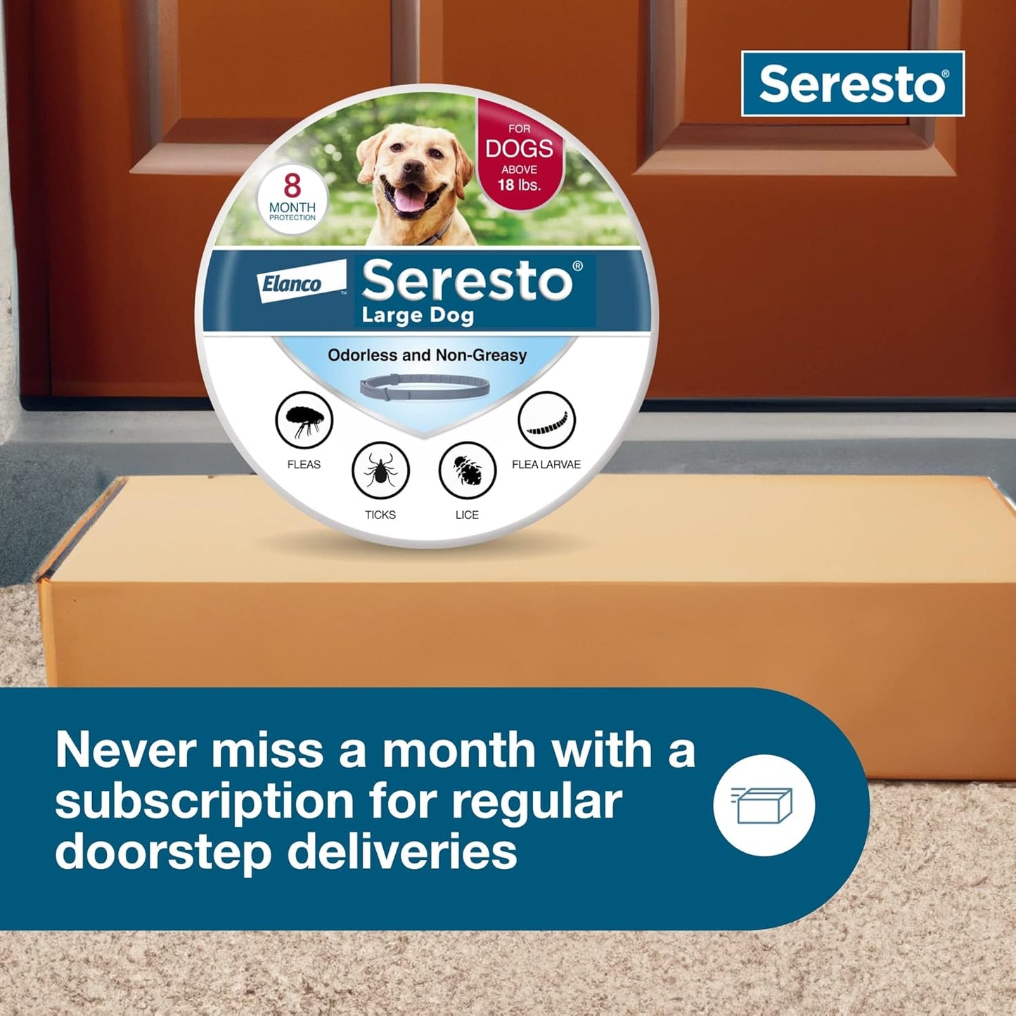 Seresto Flea & Tick Collar for Dogs Over 18 lbs - Vet-Recommended | 8-Month Treatment & Prevention