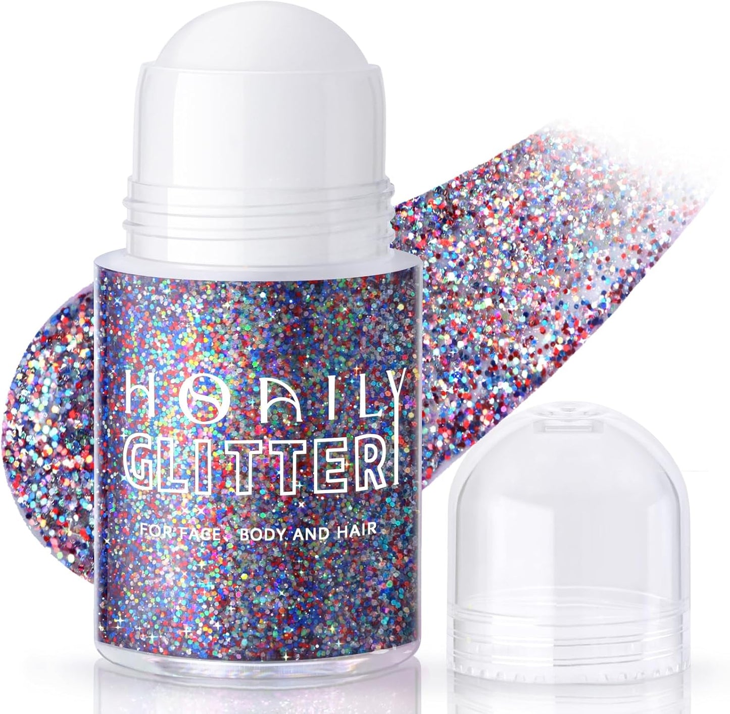 HOSAILY Holographic Body Glitter Gel - Color Changing Chameleon Effect | Sparkling Pink, Chunky Mermaid Sequins for Festivals