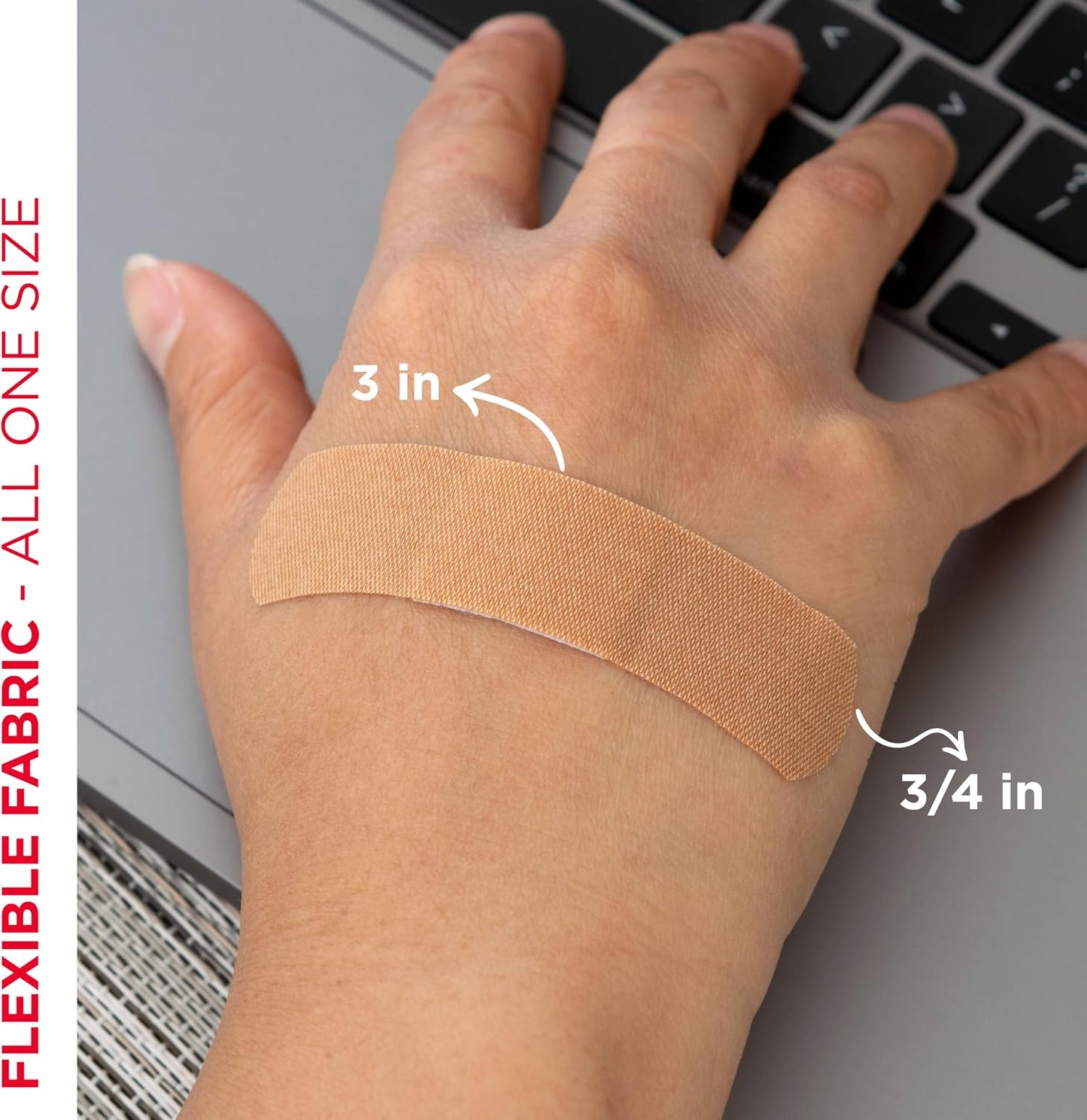 Flexible Fabric Adhesive Bandages - Comfortable Sterile Wound Care for Cuts & Scrapes | 100 Count