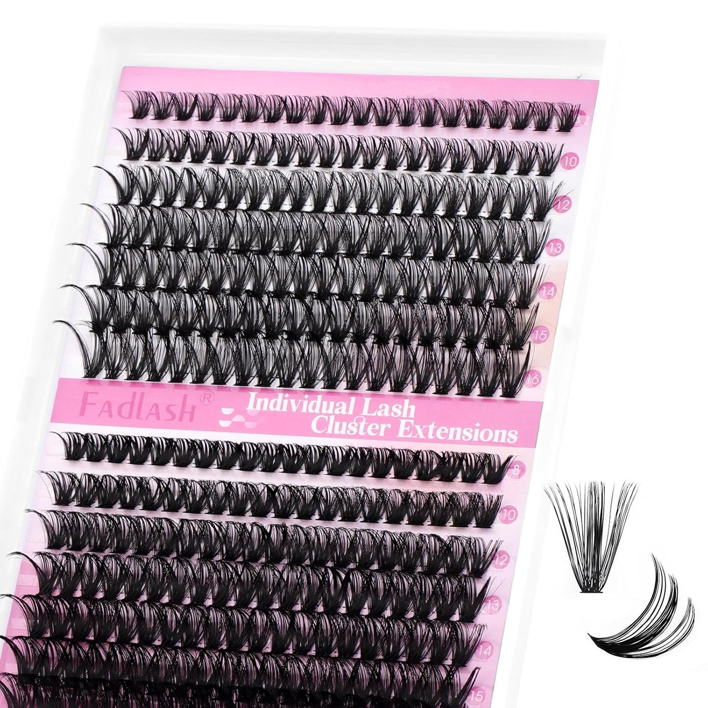 Cluster Lashes - D Curl Wispy Individual Eyelash Extensions for Natural Look | Reusable Fluffy DIY Kit (12-18mm Mix)
