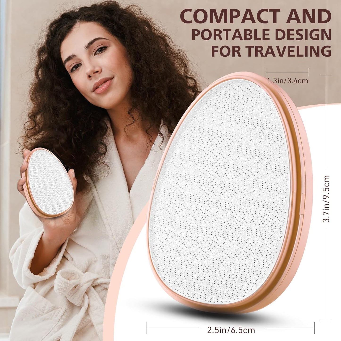 Glass Foot File Callus Remover - Nano Glass Scraper for Dead Skin, Professional Pedicure Tool | Apricot Color