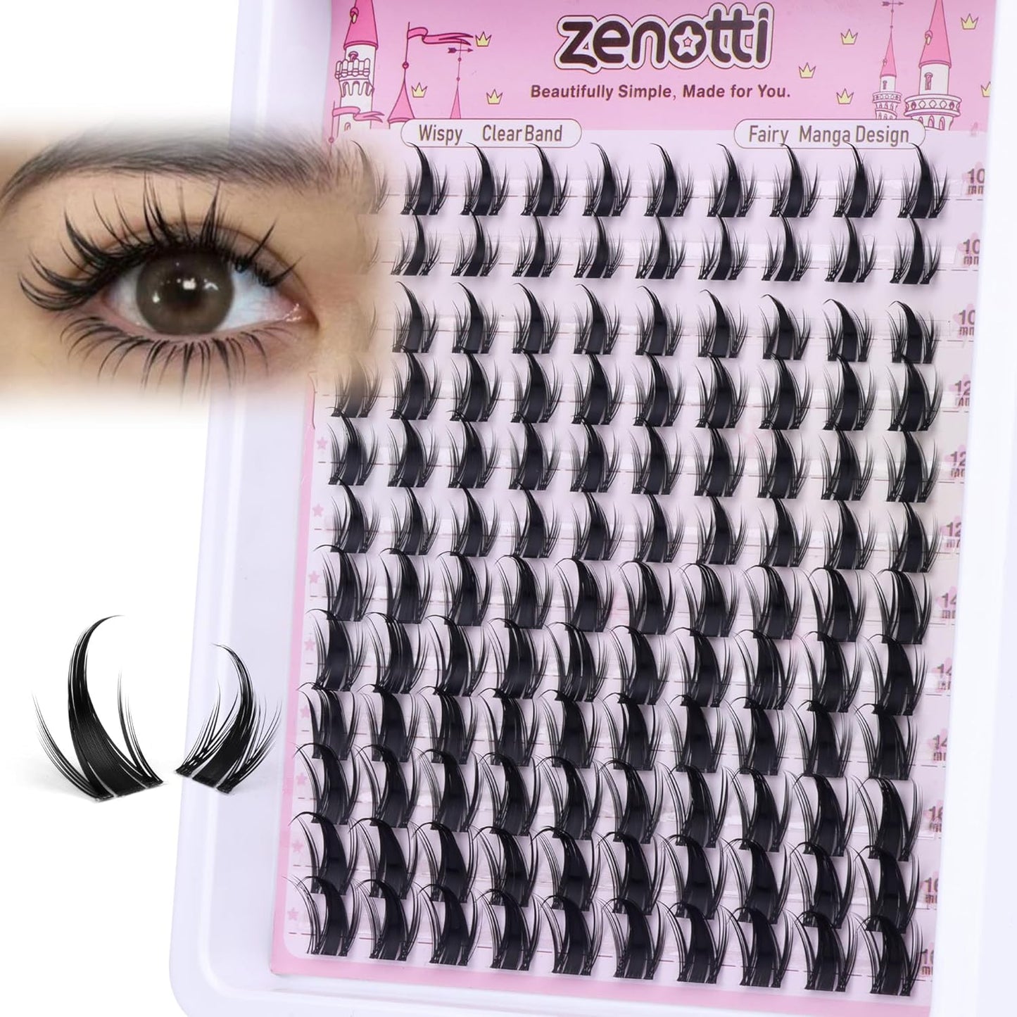 Manga Lash Clusters - Spiky Anime Eyelash Extensions | Natural Wispy Individual Lashes, 10-16MM, 120PCS